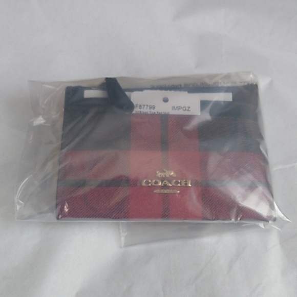 Coach F87799 Mini Skinny ID Case in Signature Canvas w/Field Plaid Print… - Picture 7 of 7